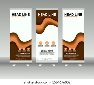 Roll up banner stand. Vertical Vector template design. Modern Flag Banner Design with abstract background can be used for Annual Report, Cover, Flyer, Magazine, Presentation, Poster, Website
