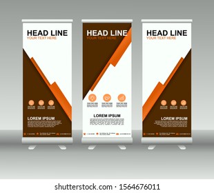 Roll up banner stand. Vertical Vector template design. Modern Flag Banner Design with abstract background can be used for Annual Report, Cover, Flyer, Magazine, Presentation, Poster, Website