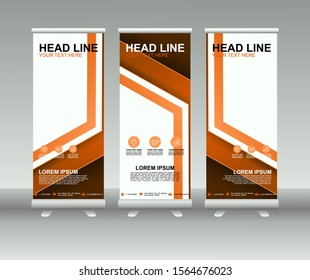 Roll up banner stand. Vertical Vector template design. Modern Flag Banner Design with abstract background can be used for Annual Report, Cover, Flyer, Magazine, Presentation, Poster, Website