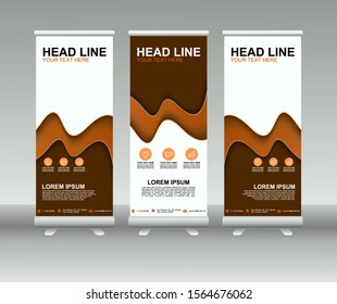 Roll up banner stand. Vertical Vector template design. Modern Flag Banner Design with abstract background can be used for Annual Report, Cover, Flyer, Magazine, Presentation, Poster, Website