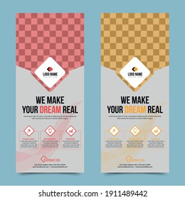 Roll up banner. standee design. banner template, vector design
