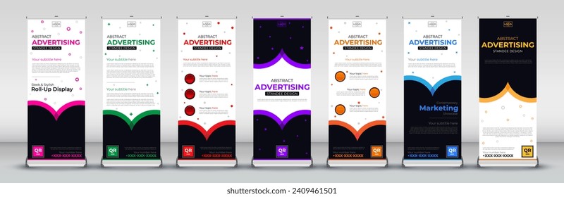 Roll Up banner or Standee Template for flyer, presentation, leaflet, j flag, x stand, x banner, exhibition display
