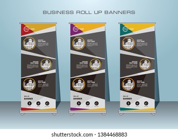 Roll up banner, standing banner design print template 