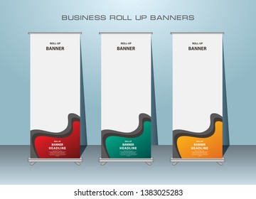 Roll up banner, standing banner template design.