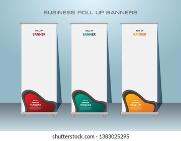 Roll up banner, standing banner template design.