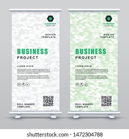 Roll up Banner Template. Abstract gray gradient elegant concept design.