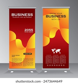 roll up banner template, brochure, flyer, banner design, industrial, company, template, vector, abstract, line pattern background, modern x-banner, pull-up banner,