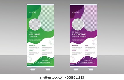 Roll up banner template for business. Roll Up Banner template Stand Poster flyer 
design template unique concept. Vertical banner design.business Roll up.
New roll-up