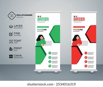 Roll up banner template design