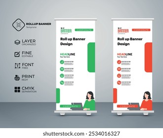 Roll up banner template design