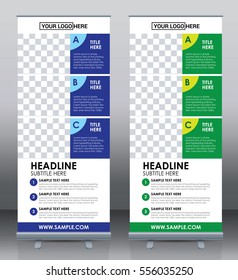 Roll up banner template design, brochure, flyer, modern x-banner, corporate vertical banner, Pull up banners, flag-banner, stand banner