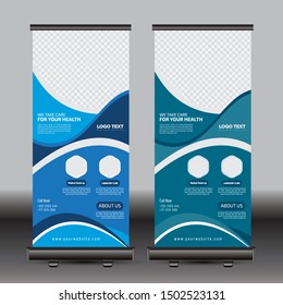 Roll up banner template for design, business, fashion, education, marketing advertising abstract background. vector illustration.