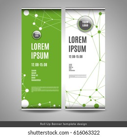 Acumular diseño de plantilla de banner con fondo de conexión. Vector de material.