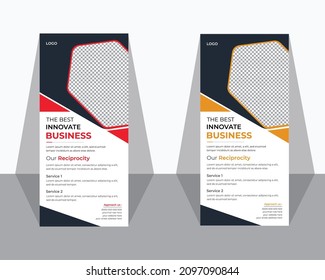Roll Up Banner Template Design, Infografiken, Kann an Broschüre, Jahresbericht, Magazin, Display, Stand Design, Flag Banner Design, Banner-Stand oder Flaggen-Design-Layout angepasst werden.