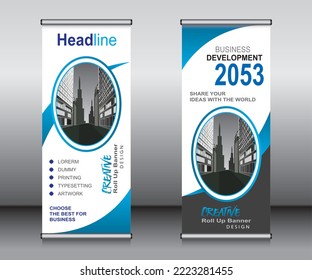 Roll up banner template design, banner, layout, advertisement, pull up, polygon background, vector illustration, business flyer, display, x-banner, flag-banner, Info graphics, presentation.