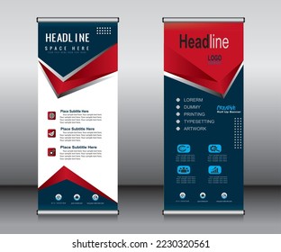 Roll up banner template design, banner, layout, advertisement, pull up, polygon background, vector illustration, business flyer, display, x-banner, flag-banner, Info graphics, presentation.