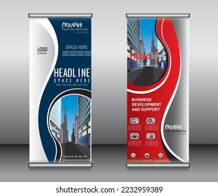 Roll-up Banner-Template-Design, Banner, Layout, Werbung, ziehen, ziehen, Polygon-Hintergrund, Vektorgrafik, Business-Flyer, Display, x-Banner, Flaggen-Banner, Info-Grafiken, Präsentation.