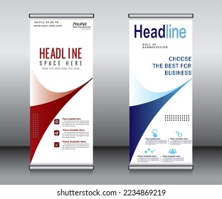 Roll up banner template design, banner, layout, advertisement, pull up, polygon background, vector illustration, business flyer, display, x-banner, flag-banner, Info graphics, presentation.