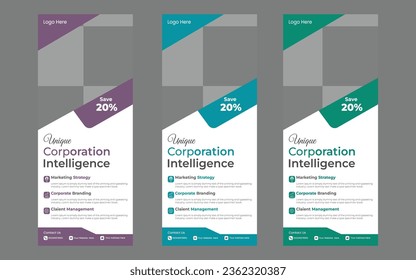 Roll up banner template design, banner layout, advertisement flyer  vector illustration.