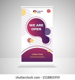 Roll Up Banner Template Design. Modern and Dynamic X-Banner , Vertical Banner , Presentation , Flyer and Infographics. Easy to Use and Editable Template. Vector Illustration EPS 10