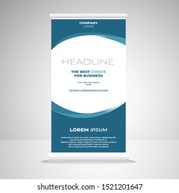 Roll Banner Template Design. Modern and Dynamic X-Banner , Vertical Banner , Presentation. Easy to Use and Editable Template. Vector Illustration EPS 10