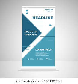 Roll Banner Template Design. Modern and Dynamic X-Banner , Vertical Banner , Presentation. Easy to Use and Editable Template. Vector Illustration EPS 10