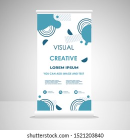 Roll Banner Template Design. Modern and Dynamic X-Banner , Vertical Banner , Presentation. Easy to Use and Editable Template. Vector Illustration EPS 10