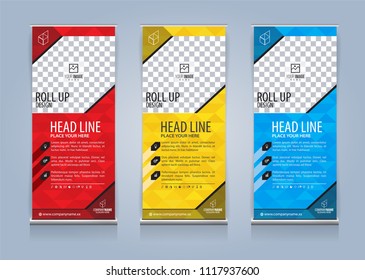 Roll Up Banner template design vector illustration, Presentation and Brochure Flyer. Vector illustration