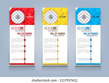Roll Up Banner template design vector illustration, Presentation and Brochure Flyer. Vector illustration