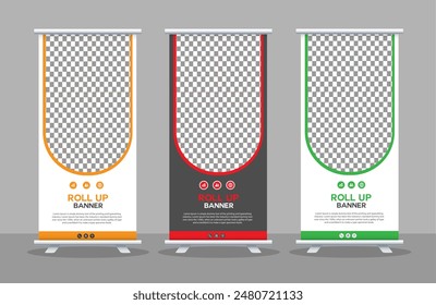 Roll up banner template design .Vector template.