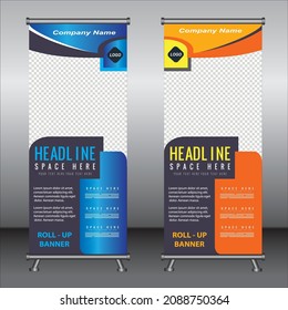Roll up banner template design,banner layout, advertisement, pull up, polygon background, vector illustration, business flyer, display, x-banner, flag-banner, Info graphics, presentation.