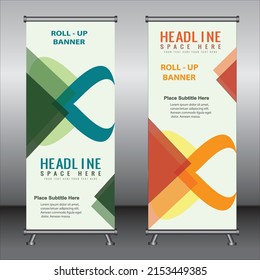 Roll up banner template design,banner layout, advertisement, pull up, polygon background, vector illustration, business flyer, display, x-banner, flag-banner, Info graphics, presentation.