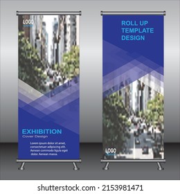 Roll up banner template design,banner layout, advertisement, pull up, polygon background, vector illustration, business flyer, display, x-banner, flag-banner, Info graphics, presentation.
