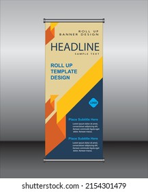 Roll up banner template design,banner layout, advertisement, pull up, polygon background, vector illustration, business flyer, display, x-banner, flag-banner, Info graphics, presentation.