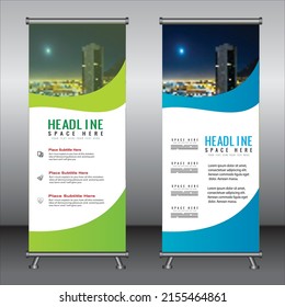 Roll up banner template design,banner layout, advertisement, pull up, polygon background, vector illustration, business flyer, display, x-banner, flag-banner, Info graphics, presentation.