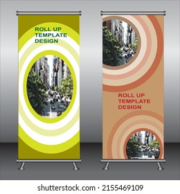 Roll up banner template design,banner layout, advertisement, pull up, polygon background, vector illustration, business flyer, display, x-banner, flag-banner, Info graphics, presentation.