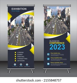 Roll up banner template design,banner layout, advertisement, pull up, polygon background, vector illustration, business flyer, display, x-banner, flag-banner, Info graphics, presentation.