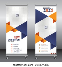 Roll up banner template design,banner layout, advertisement, pull up, polygon background, vector illustration, business flyer, display, x-banner, flag-banner, Info graphics, presentation.