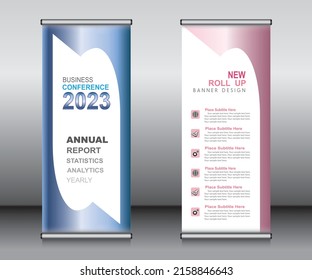 Roll-up Banner Template Design, Banner-Layout, Werbung, ziehen, ziehen, Polygon Hintergrund, Vektorgrafik, Business-Flyer, Display, x-Banner, Flaggen-Banner, Infografiken, Präsentation.