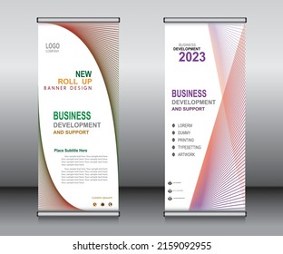Roll up banner template design,banner layout, advertisement, pull up, polygon background, vector illustration, business flyer, display, x-banner, flag-banner, Info graphics, presentation.
