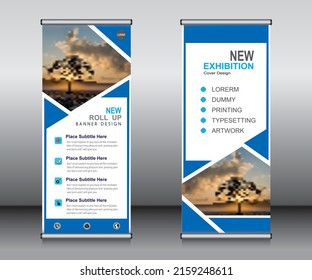 Roll up banner template design,banner layout, advertisement, pull up, polygon background, vector illustration, business flyer, display, x-banner, flag-banner, rectangle size.
