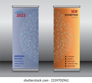 Roll up banner template design,banner layout, advertisement, pull up, polygon background, vector illustration, business flyer, display, x-banner, flag-banner, Info graphics, presentation.