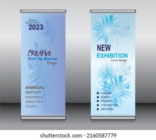 Roll-up Banner Template Design, Banner-Layout, Werbung, ziehen, ziehen, Polygon Hintergrund, Vektorgrafik, Business-Flyer, Display, x-Banner, Flaggen-Banner, Infografiken, Präsentation.