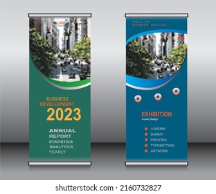 Roll up banner template design,banner layout, advertisement, pull up, polygon background, vector illustration, business flyer, display, x-banner, flag-banner, Info graphics, presentation.