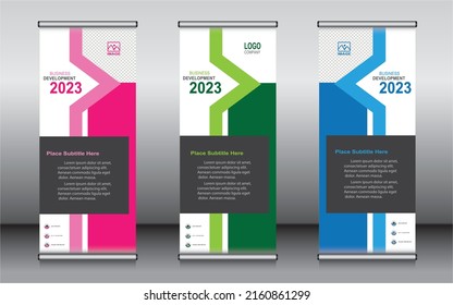 Roll up banner template design,banner layout, advertisement, pull up, polygon background, vector illustration, business flyer, display, x-banner, flag-banner, Info graphics, presentation.