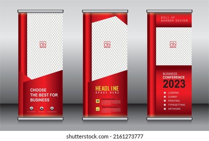 Roll up banner template design,banner layout, advertisement, pull up, polygon background, vector illustration, business flyer, display, x-banner, flag-banner, Info graphics, presentation.