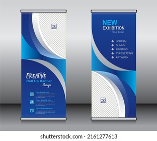 Roll up banner template design, banner Layout, publicidad, Pull up, polygon Background, ilustración vectorial, volante comercial, presentación, x-banner, bandera-banner, infografía, presentación.