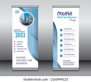 Roll-up Banner Template Design, Banner-Layout, Werbung, ziehen, ziehen, Polygon Hintergrund, Vektorgrafik, Business-Flyer, Display, x-Banner, Flaggen-Banner, Infografiken, Präsentation.