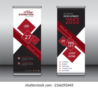 Roll up banner template design,banner layout, advertisement, pull up, polygon background, vector illustration, business flyer, display, x-banner, flag-banner, Info graphics, presentation.