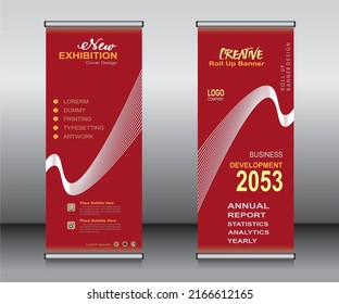 Roll up banner template design,banner layout, advertisement, pull up, polygon background, vector illustration, business flyer, display, x-banner, flag-banner, Info graphics, presentation.